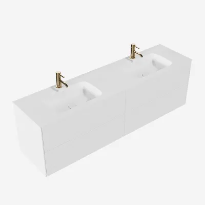 Pulcher Mood 180D Soft - Bathroom furniture 180x46 cm, Mathvid w/ SolidTec® sink