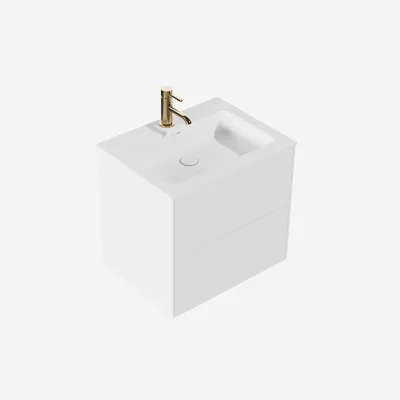 Pulcher Mood 60 Soho - Bathroom furniture 60x46 cm, Matt white w/ SolidTec® sink