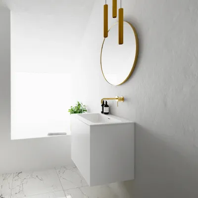 Pulcher Mood 60 Soho - Bathroom furniture 60x46 cm, Matt white w/ SolidTec® sink