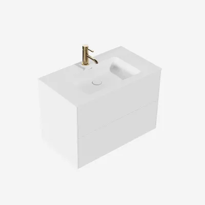 Pulcher Mood 80 Soho - Bathroom furniture 80x46 cm, Matt white w/ SolidTec® sink