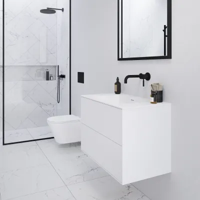 Pulcher Mood 80 Soho - Bathroom furniture 80x46 cm, Matt white w/ SolidTec® sink