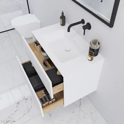 Pulcher Mood 80 Soho - Bathroom furniture 80x46 cm, Matt white w/ SolidTec® sink