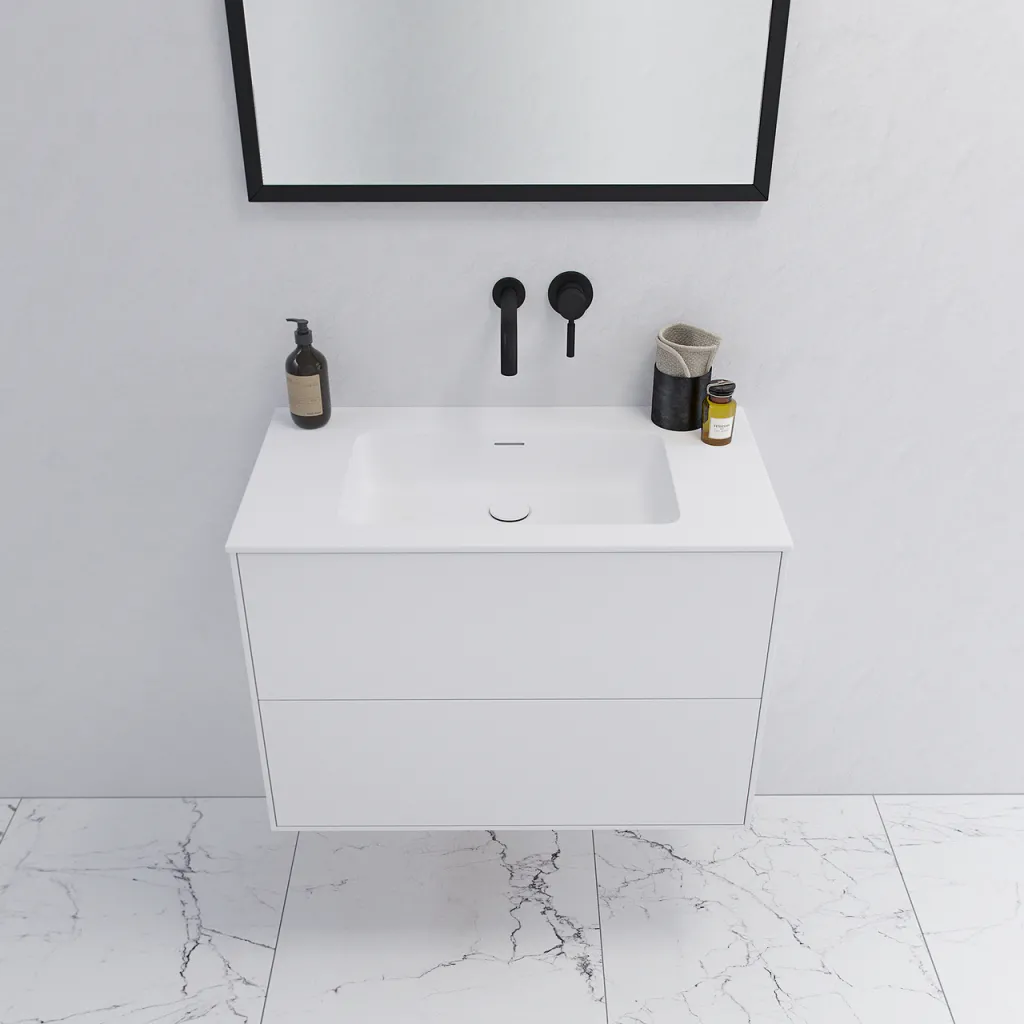 Pulcher Mood 80 Soho - Bathroom furniture 80x46 cm, Matt white w/ SolidTec® sink