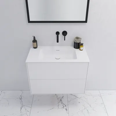 Pulcher Mood 80 Soho - Bathroom furniture 80x46 cm, Matt white w/ SolidTec® sink