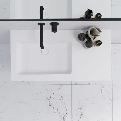 Pulcher Mood 90L Soho - Bathroom furniture 90x46 cm, Matt white w/ SolidTec® sink