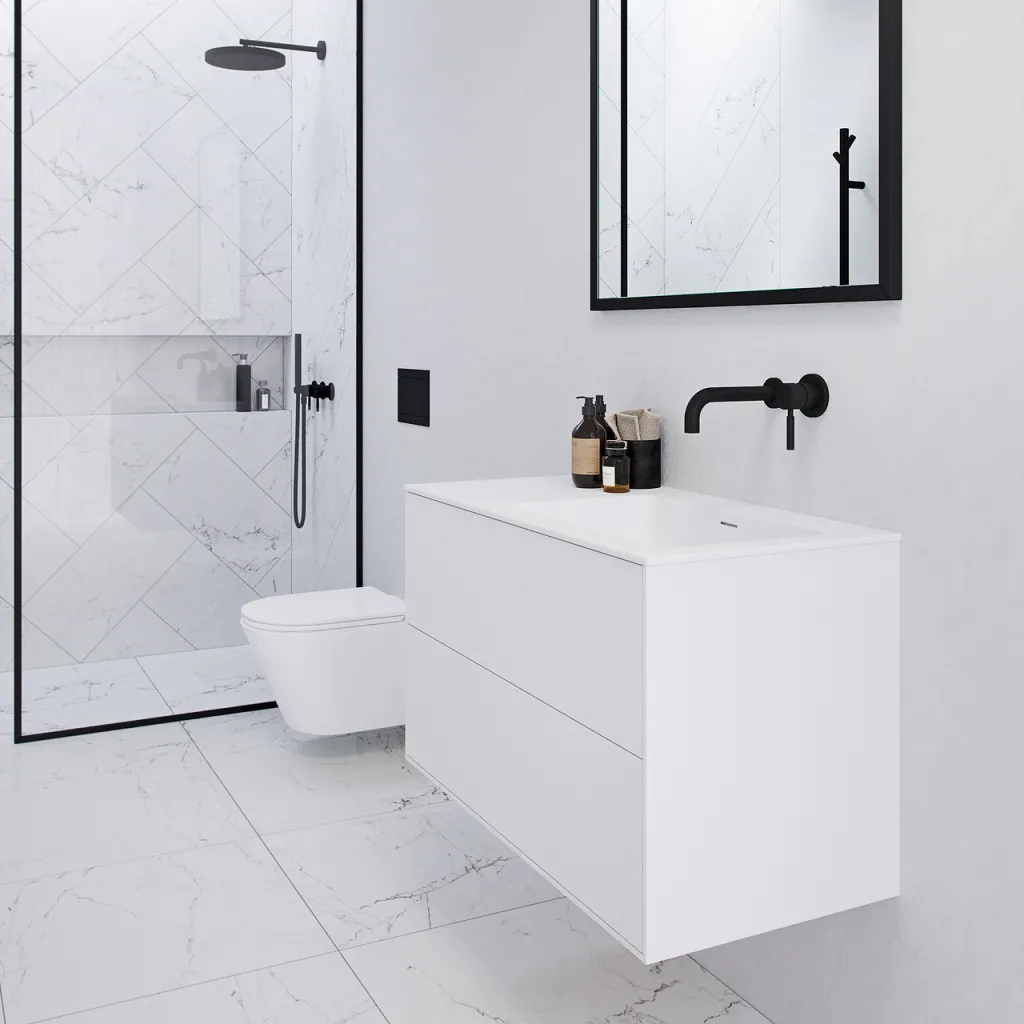 Pulcher Mood 90R Soho - Bathroom furniture 90x46 cm, Mathvid w/ SolidTec® sink