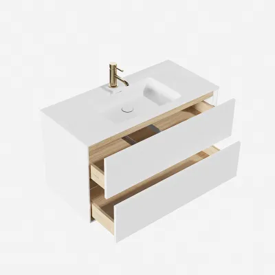 Pulcher Mood 100 Soho - Bathroom furniture 100x46 cm, Matt white w/ SolidTec® sink