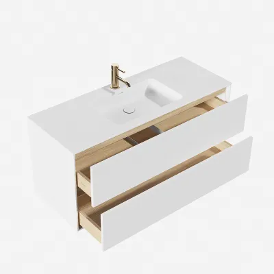 Pulcher Mood 120 Soho - Bathroom furniture 120x46 cm, Matt white w/ SolidTec® sink