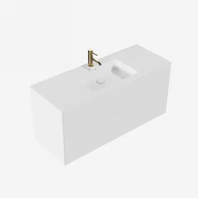 Pulcher Mood 120 Soho - Bathroom furniture 120x46 cm, Matt white w/ SolidTec® sink