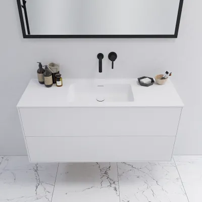 Pulcher Mood 120 Soho - Bathroom furniture 120x46 cm, Matt white w/ SolidTec® sink