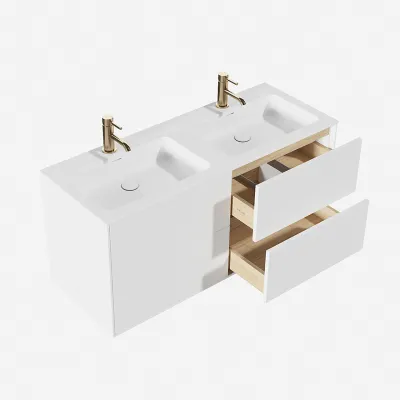Pulcher Mood 120D Soho - Bathroom furniture 120x46 cm, Matt white w/ SolidTec® sink