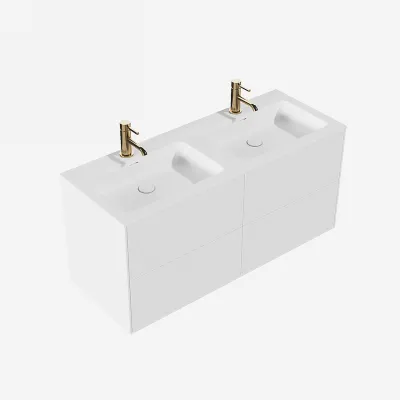 Pulcher Mood 120D Soho - Bathroom furniture 120x46 cm, Matt white w/ SolidTec® sink