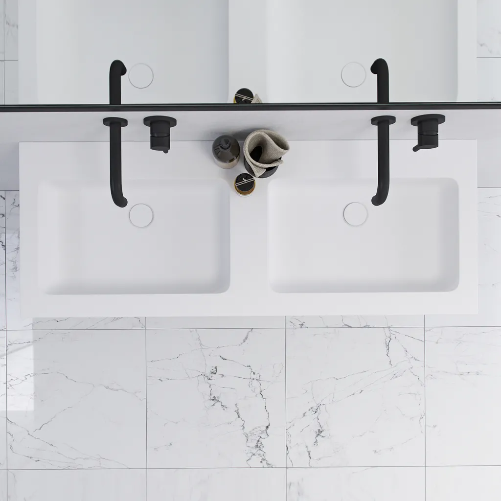 Pulcher Mood 120D Soho - Bathroom furniture 120x46 cm, Matt white w/ SolidTec® sink