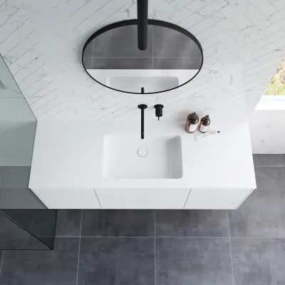 Pulcher Mood 140 Soho - Bathroom furniture 140x46 cm, Matt white w/ SolidTec® sink