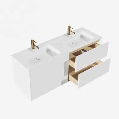 Pulcher Mood 140D Soho - Bathroom furniture 140x46 cm, Matt white w/ SolidTec® sink