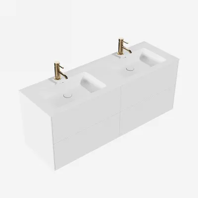 Pulcher Mood 140D Soho - Bathroom furniture 140x46 cm, Matt white w/ SolidTec® sink