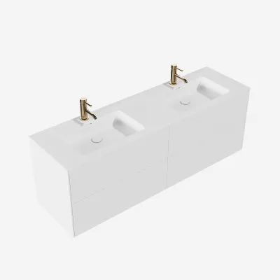 Pulcher Mood 160D Soho - Bathroom furniture 160x46 cm, Matt white w/ SolidTec® sink
