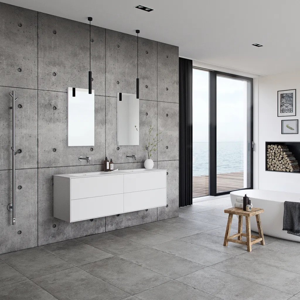 Pulcher Mood 160D Soho - Bathroom furniture 160x46 cm, Matt white w/ SolidTec® sink