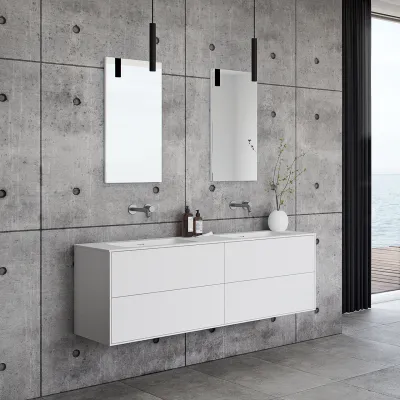 Pulcher Mood 160D Soho - Bathroom furniture 160x46 cm, Matt white w/ SolidTec® sink
