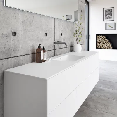 Pulcher Mood 180 Soho - Bathroom furniture 180x46 cm, Matt white w/ SolidTec® sink