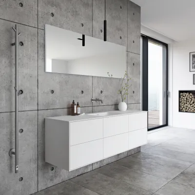 Pulcher Mood 180 Soho - Bathroom furniture 180x46 cm, Matt white w/ SolidTec® sink