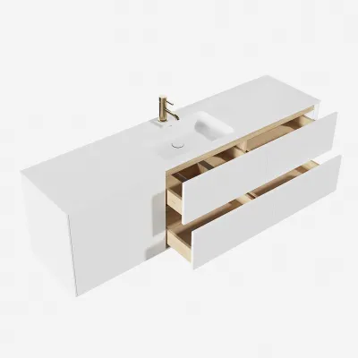 Pulcher Mood 180 Soho - Bathroom furniture 180x46 cm, Matt white w/ SolidTec® sink