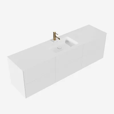 Pulcher Mood 180 Soho - Bathroom furniture 180x46 cm, Matt white w/ SolidTec® sink